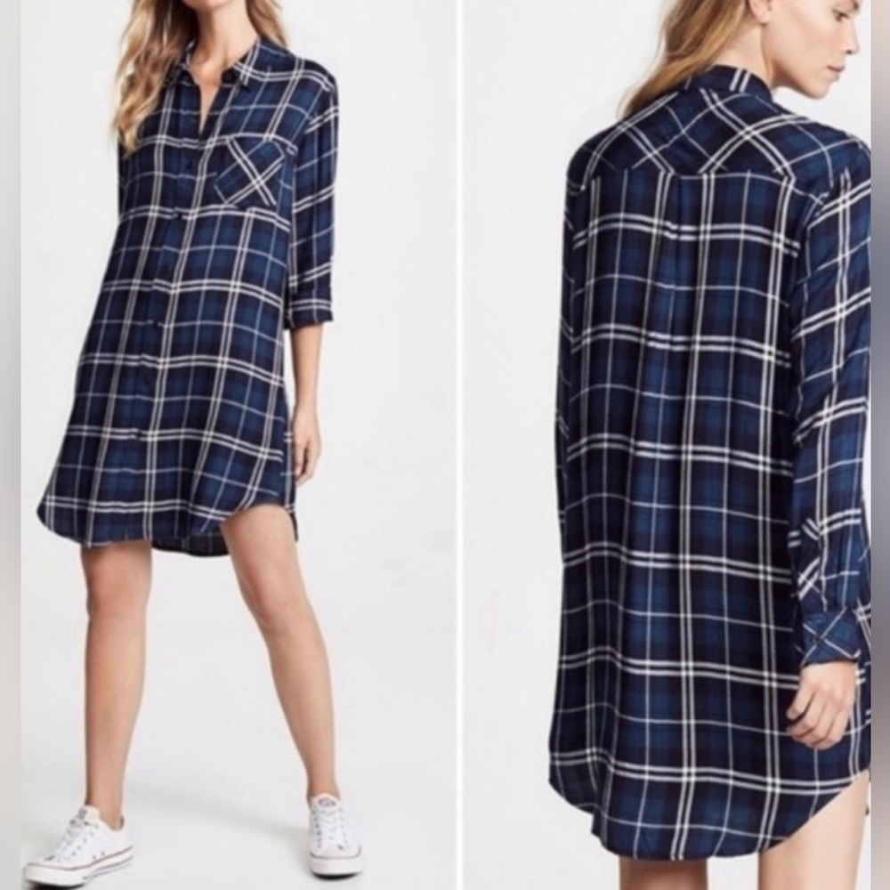 Rails Bianca ultra soft plaid shirtdress size small
